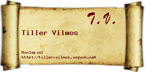 Tiller Vilmos névjegykártya